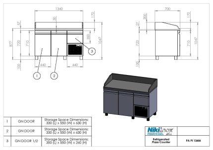 Niki Inox Πάγκος συντήρησης Πίτσας - Image 2