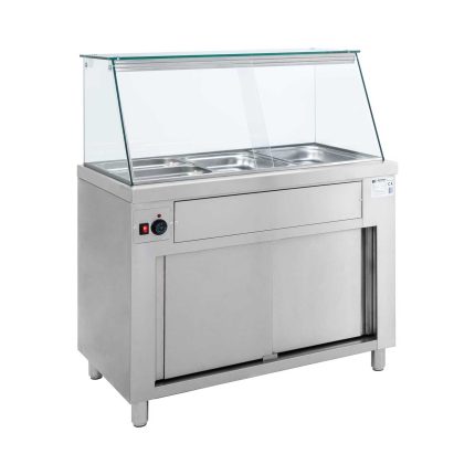 BAMBAS Μπαιν μαρί επιδαπέδιο με βιτρίνα για 3 λεκανάκια GN1/1