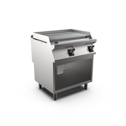 MARENO Σχάρα κάρβουνου αερίου 800 mm με ηφαιστειακή πέτρα και ανοξείδωτη σχάρα σε ανοιχτή βάση