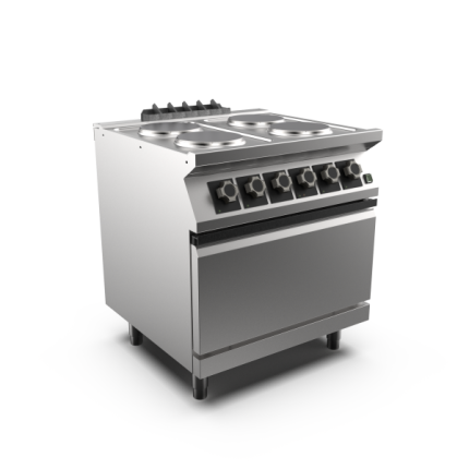 MARENO 4 στρογγυλές ηλεκτρικές εστίες με ηλεκτρικό φούρνο αερόθερμο